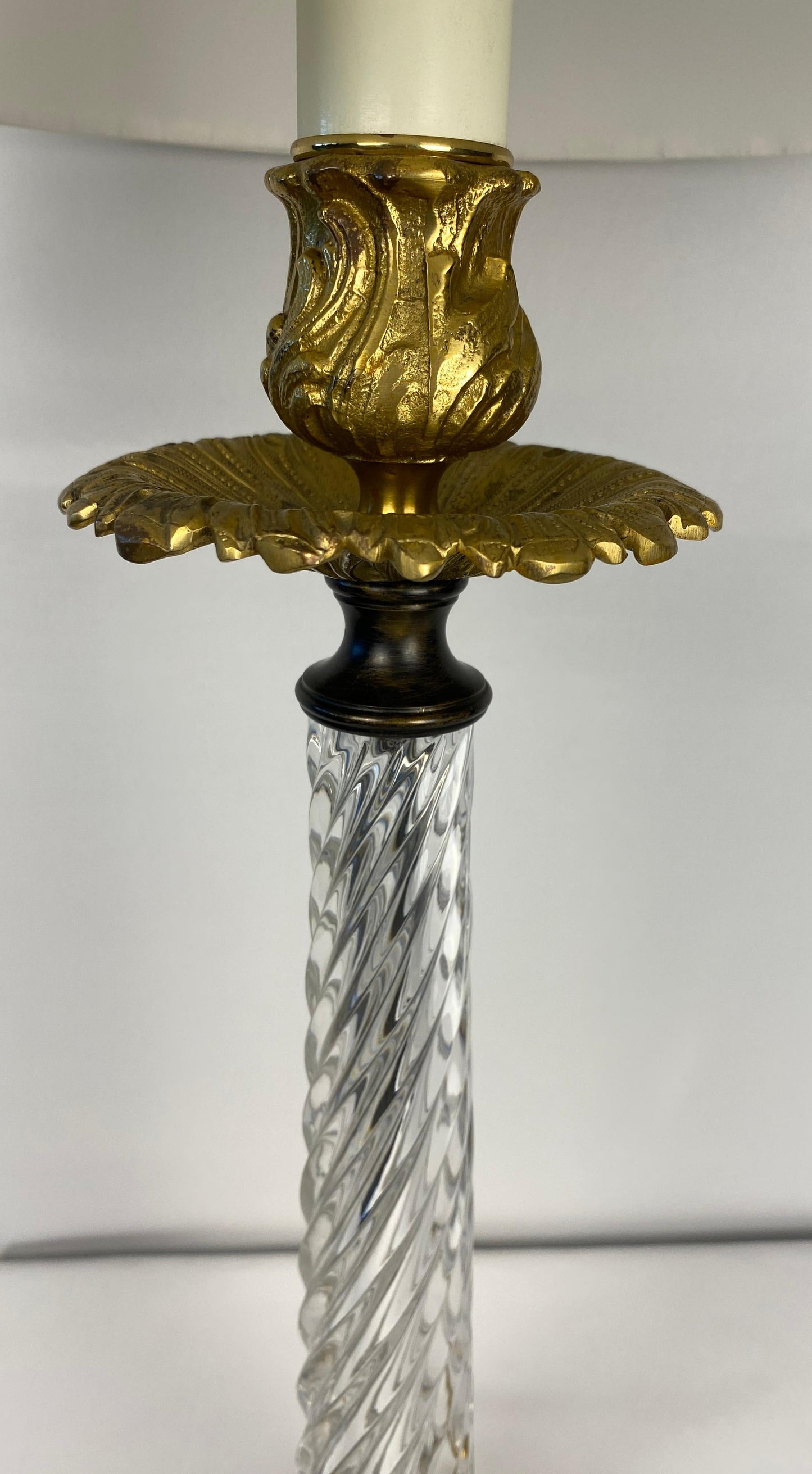 Pair of French Crystal Lamps with Bronze Mounts — detail 8