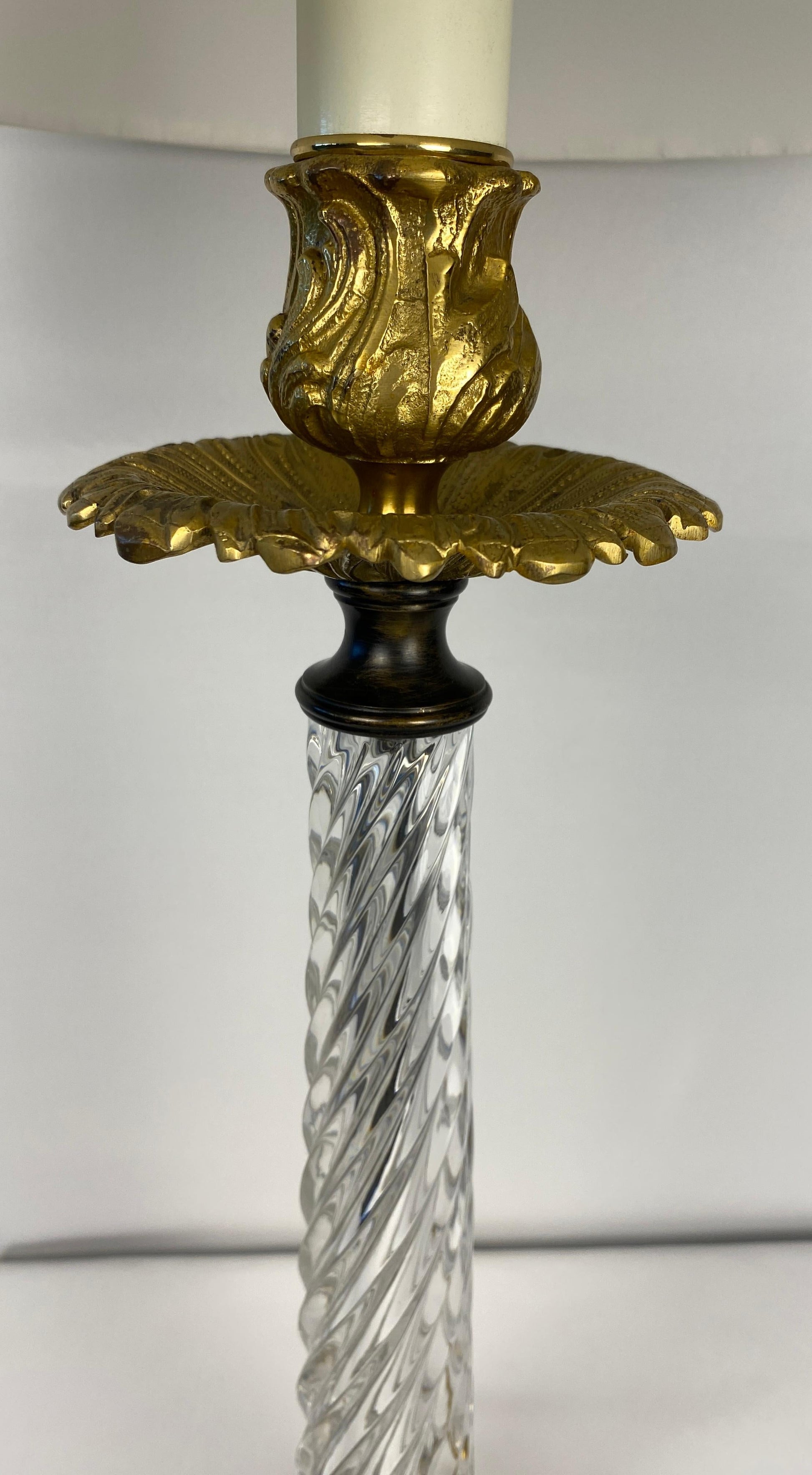 Pair of French Crystal Lamps with Bronze Mounts — detail 8