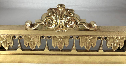 18th Century French Louis XVI Gilded Bronze Fireplace Chenets or Urn Andirons — detail 3
