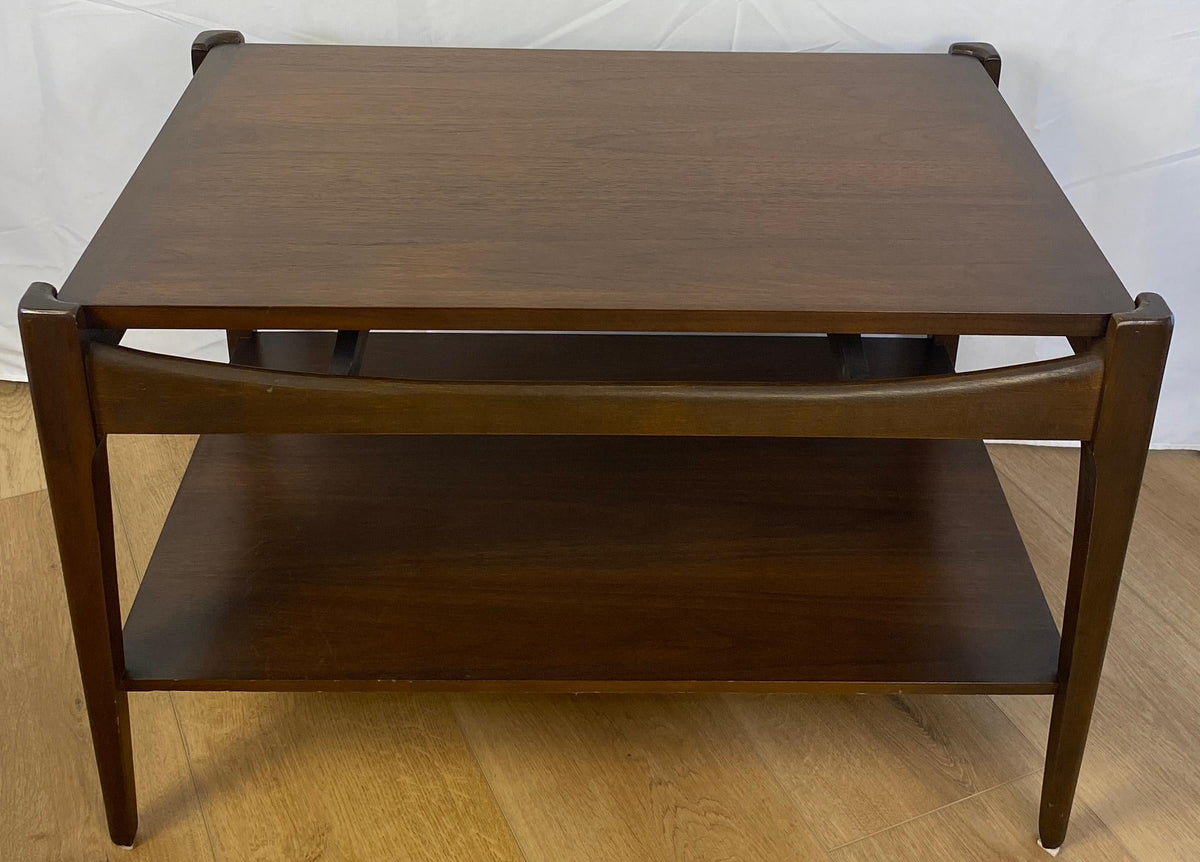 Pair of Mid-Century Modern End Tables with Bottom Shelf — detail 7