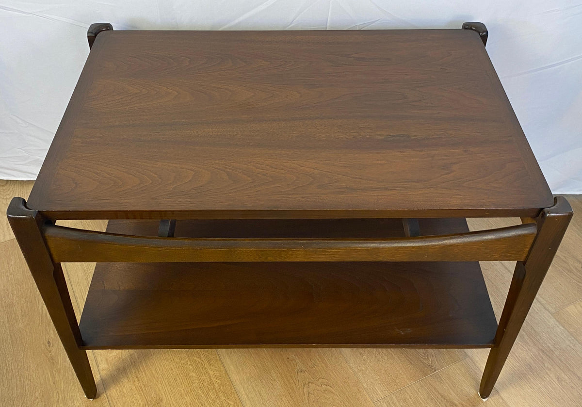 Pair of Mid-Century Modern End Tables with Bottom Shelf — detail 8