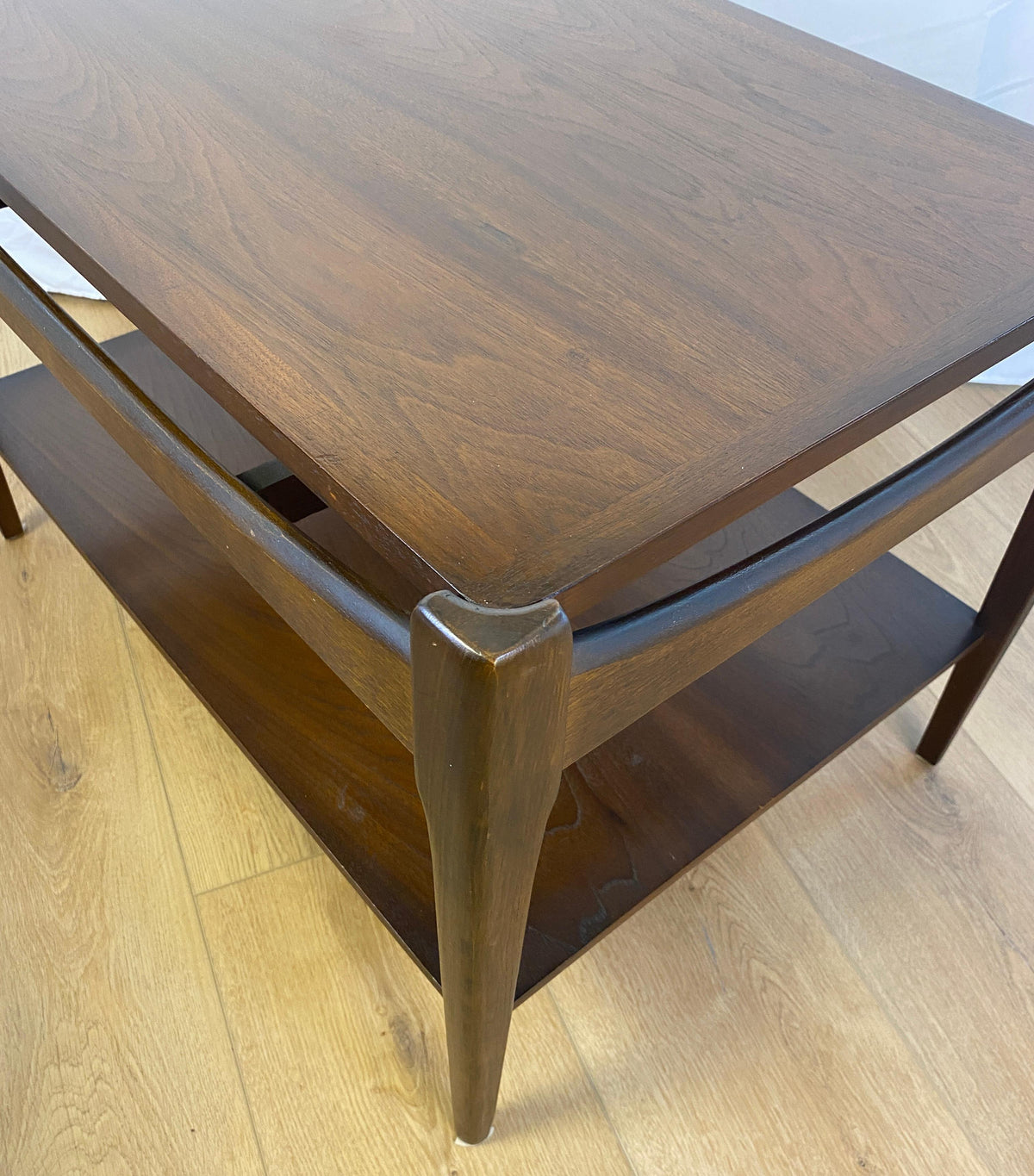 Pair of Mid-Century Modern End Tables with Bottom Shelf — detail 3