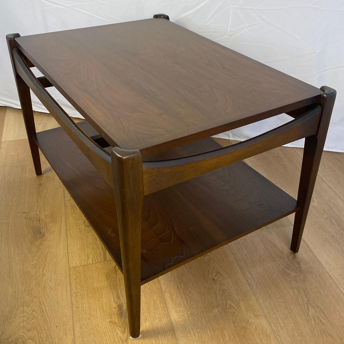 Pair of Mid-Century Modern End Tables with Bottom Shelf — detail 2