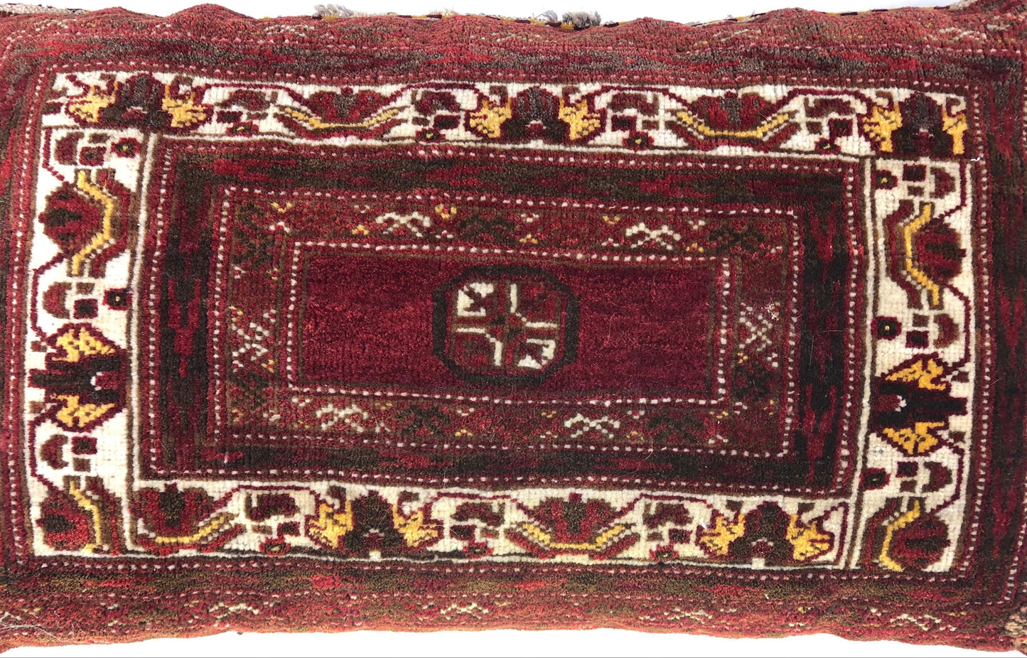 Pair of Antique Pillows Made From Vintage Rug Fragment — detail 5