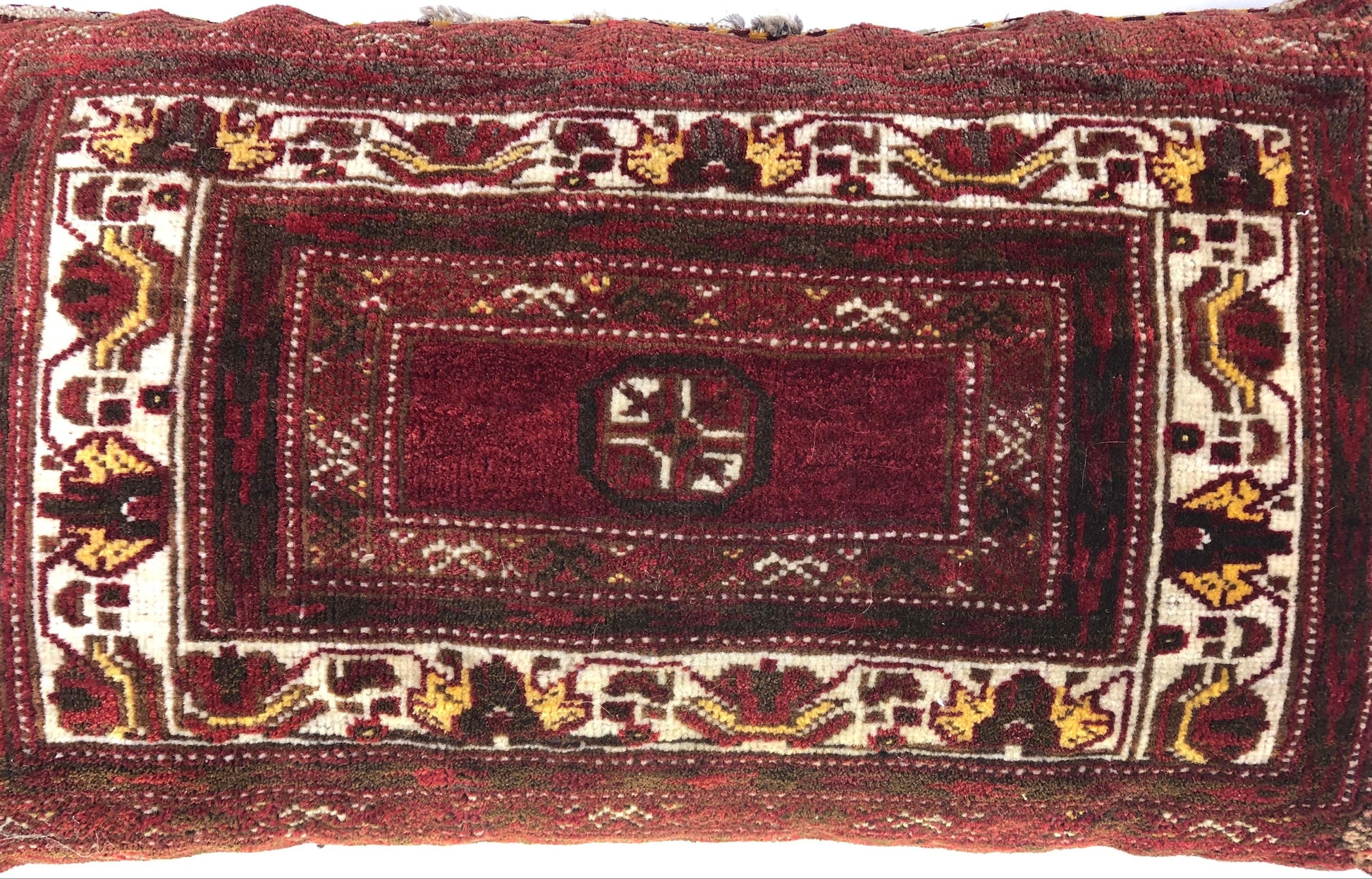 Pair of Antique Pillows Made From Vintage Rug Fragment — detail 5
