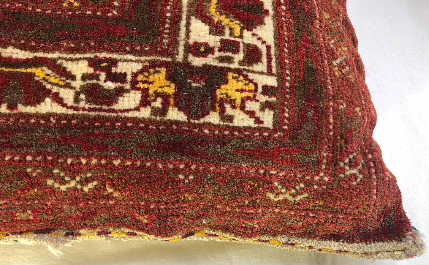 Pair of Antique Pillows Made From Vintage Rug Fragment — detail 7
