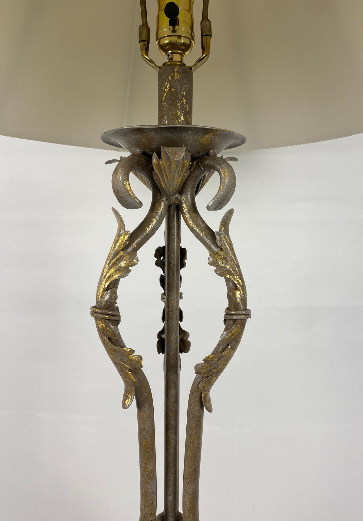 Pair of French Forged Iron Table Lamps — detail 2