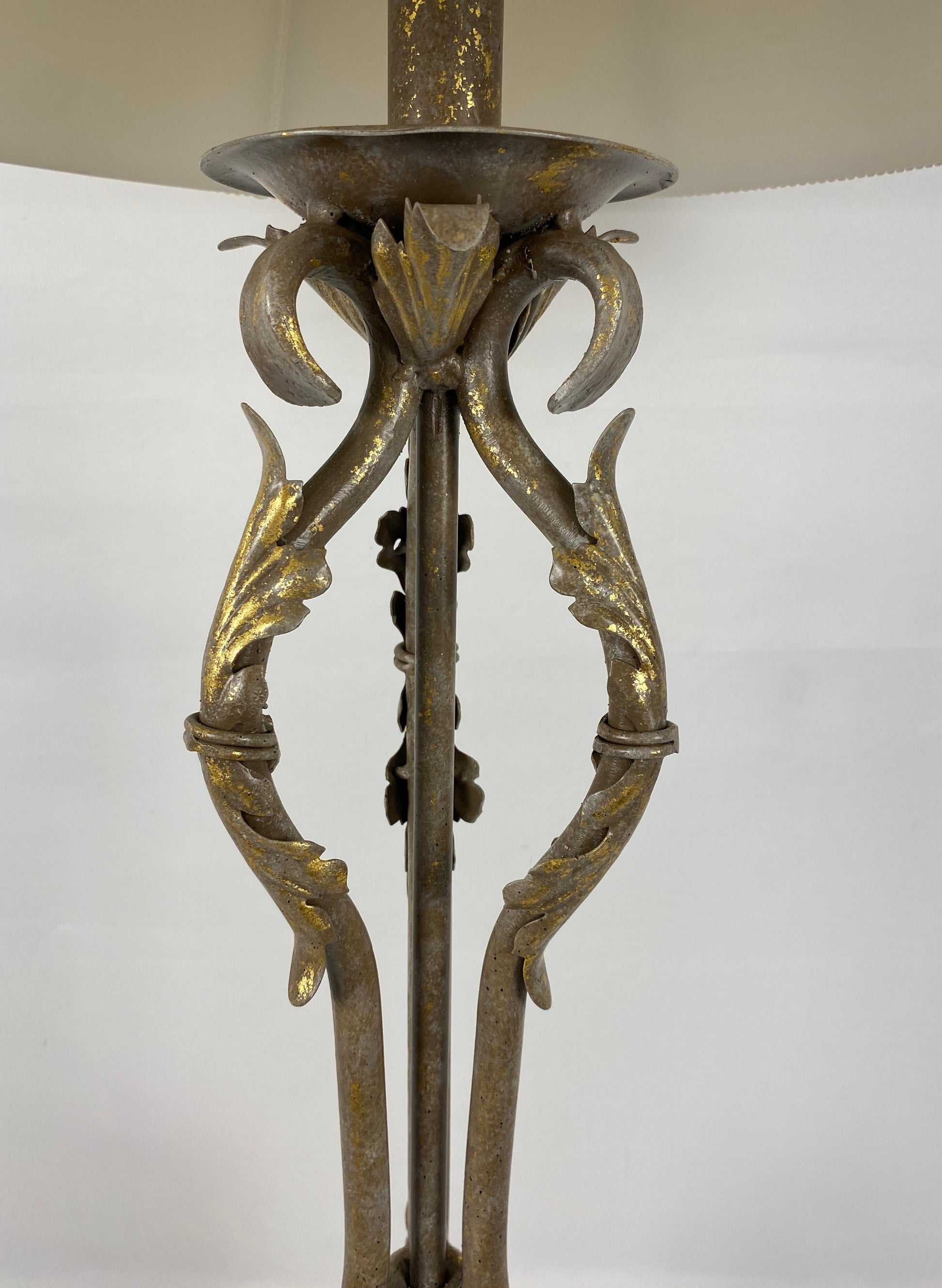 Pair of French Forged Iron Table Lamps — detail 4