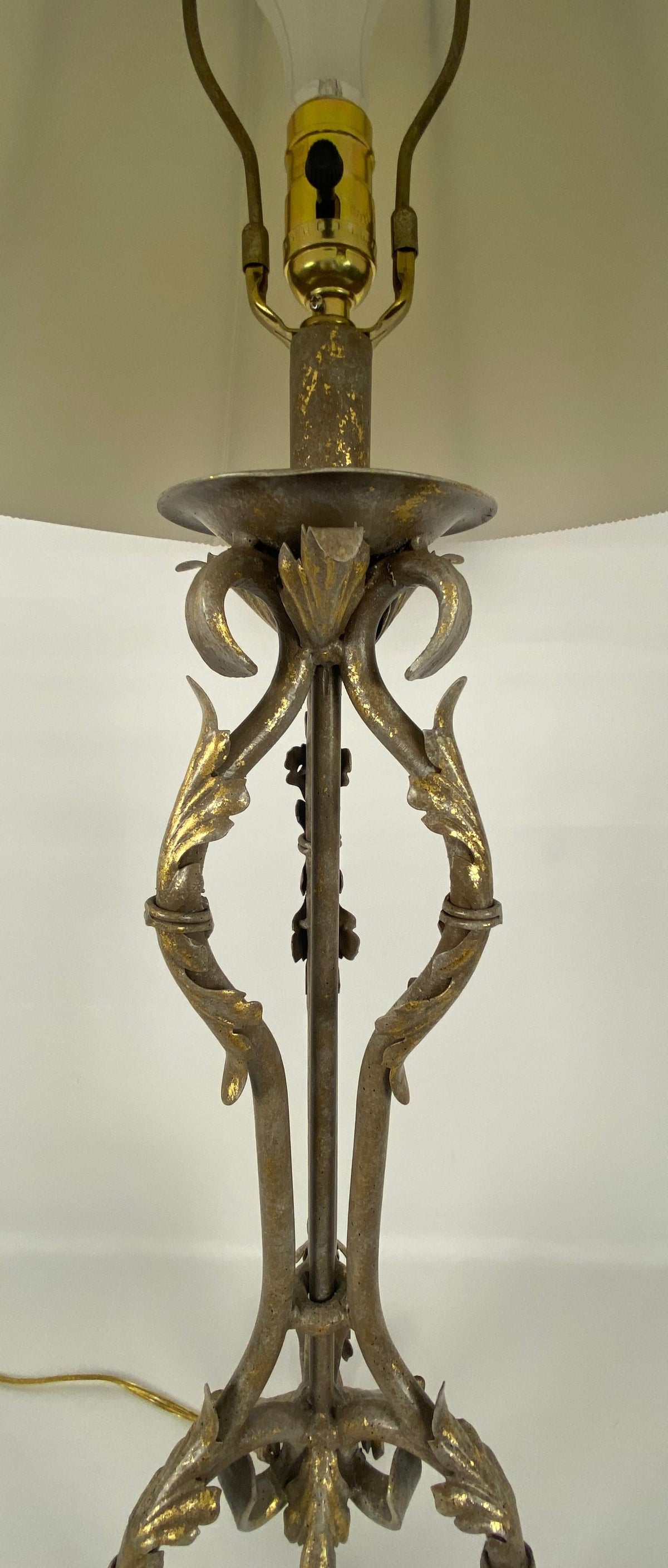 Pair of French Forged Iron Table Lamps — detail 7