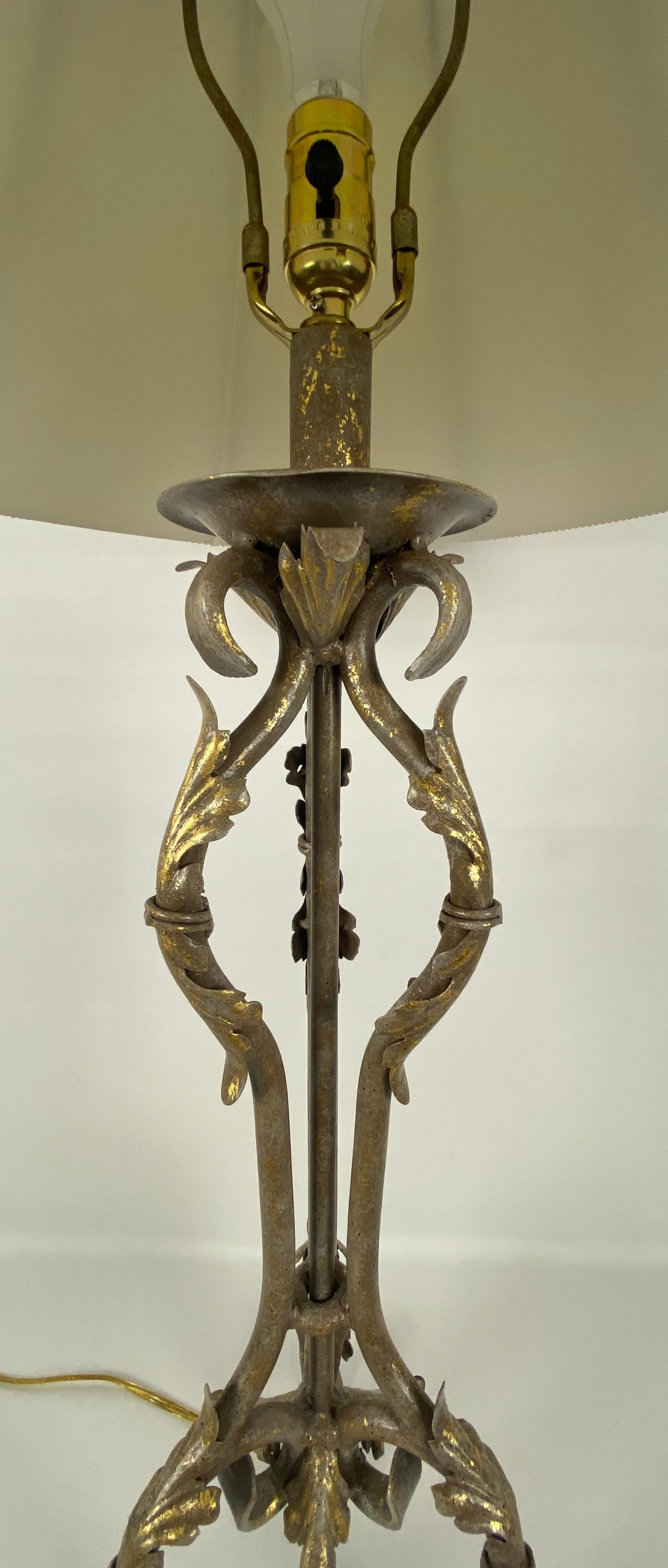 Pair of French Forged Iron Table Lamps — detail 7