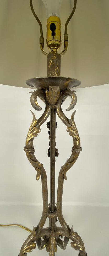 Pair of French Forged Iron Table Lamps — detail 7
