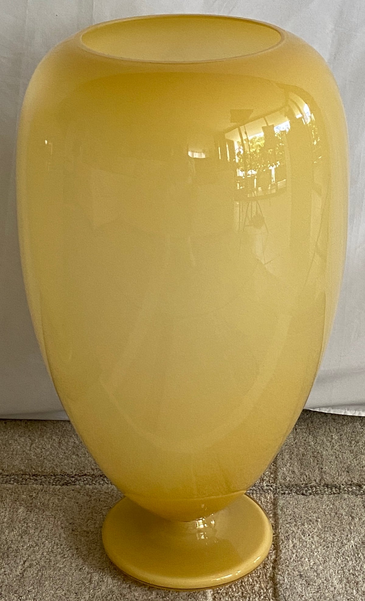 Monumental Pair of Italian Biomorphic Amber Blown Glass Balloon Lamps, circa 1970s