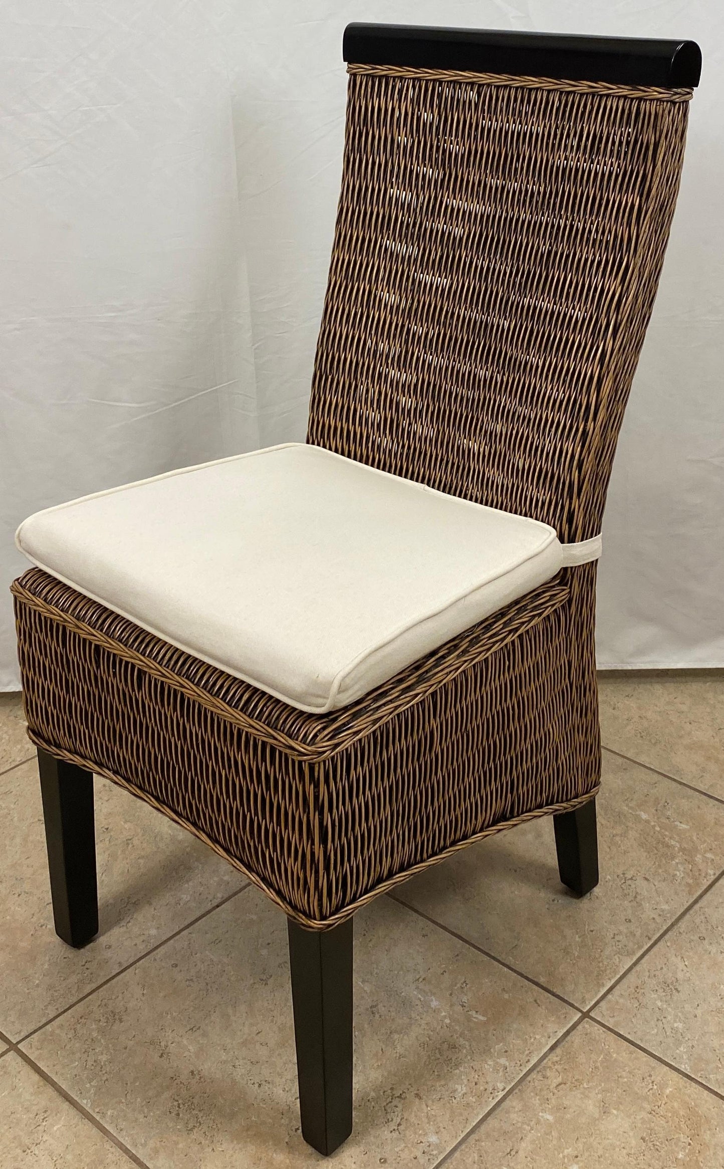 Rattan Patio Furniture Set, Glass Top Table and 5 Chair Set, Wicker Dining Set — detail 4