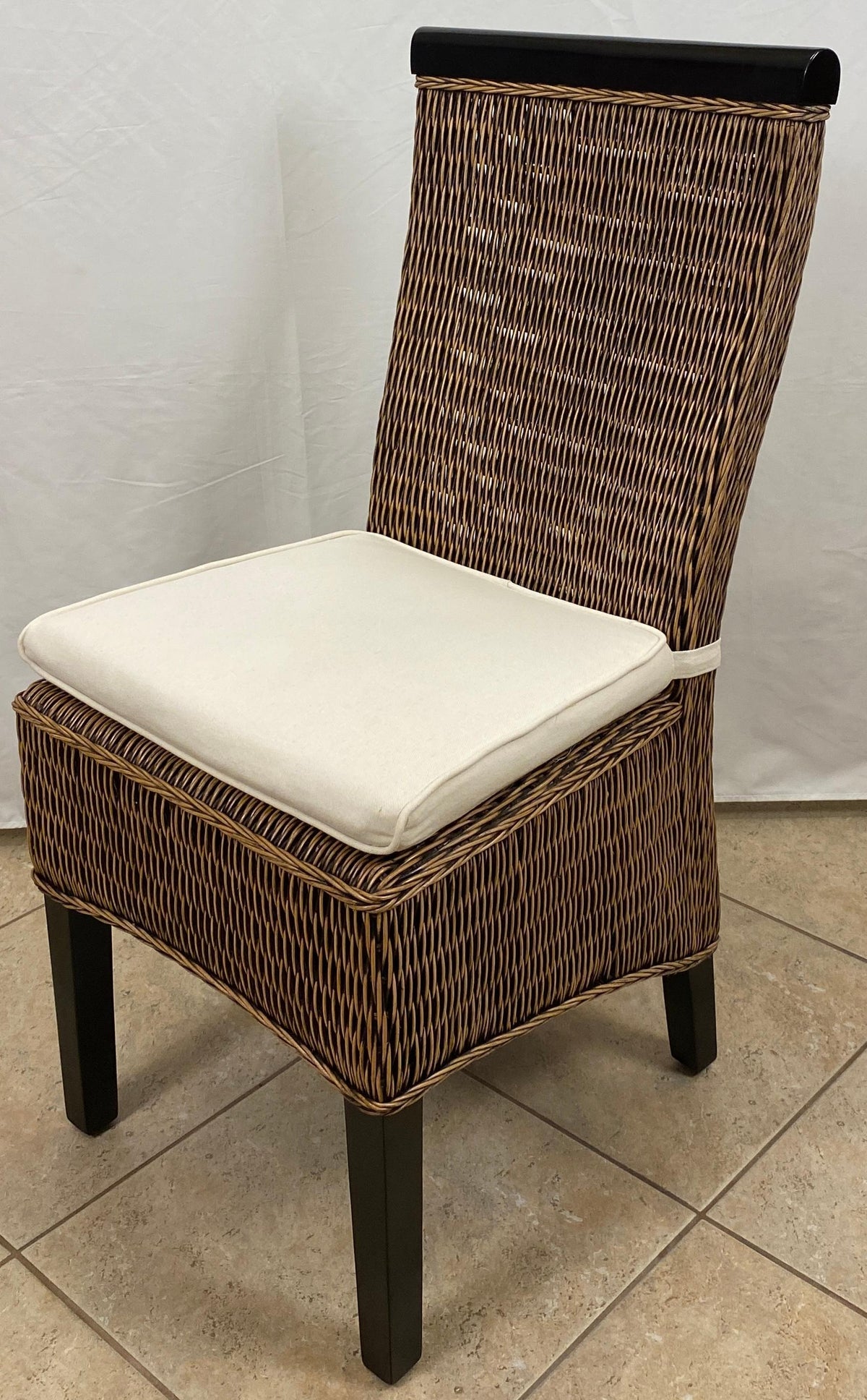 Rattan Patio Furniture Set, Glass Top Table and 5 Chair Set, Wicker Dining Set — detail 4
