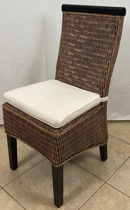 Rattan Patio Furniture Set, Glass Top Table and 5 Chair Set, Wicker Dining Set — detail 4