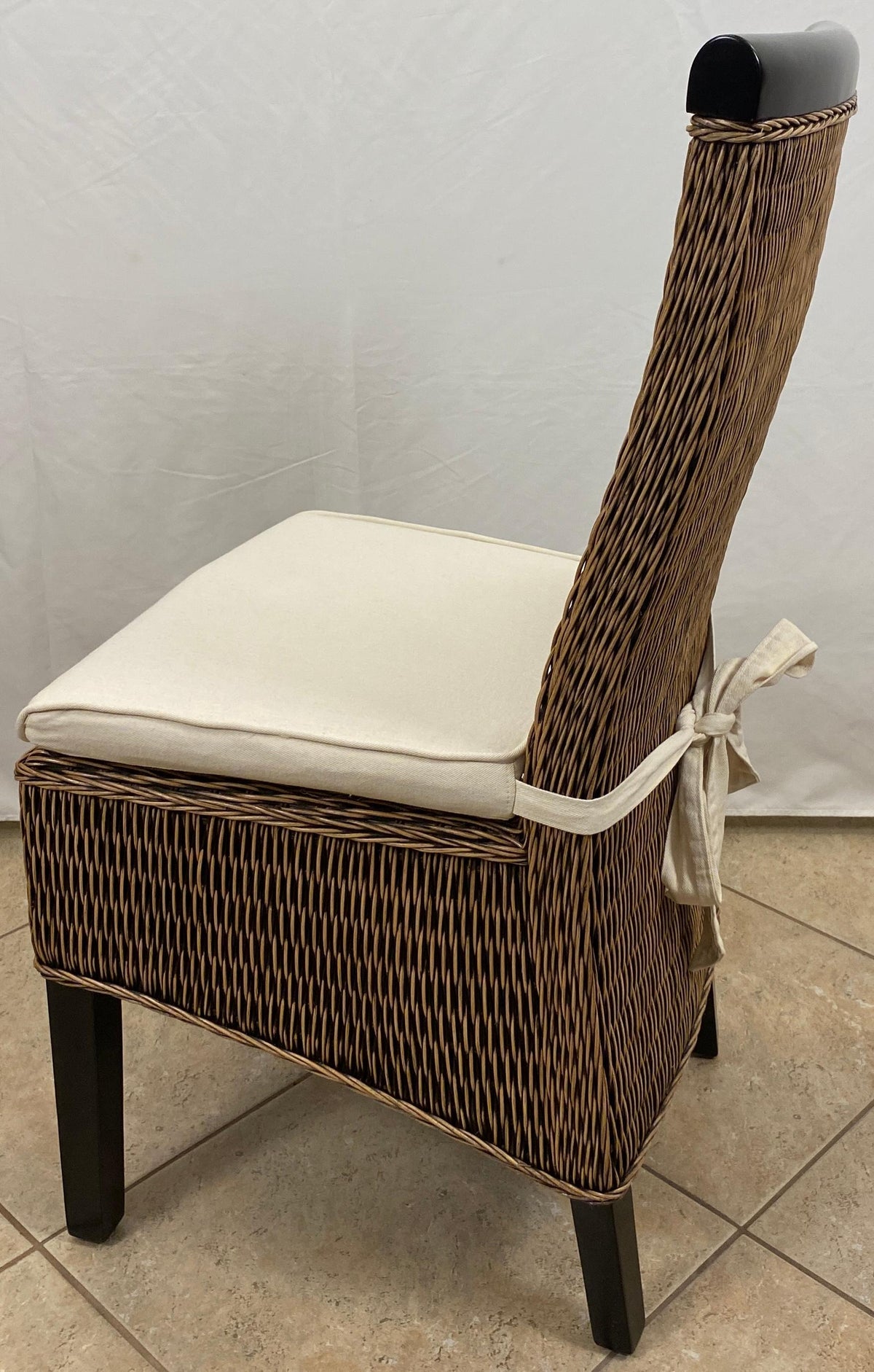 Rattan Patio Furniture Set, Glass Top Table and 5 Chair Set, Wicker Dining Set — detail 5