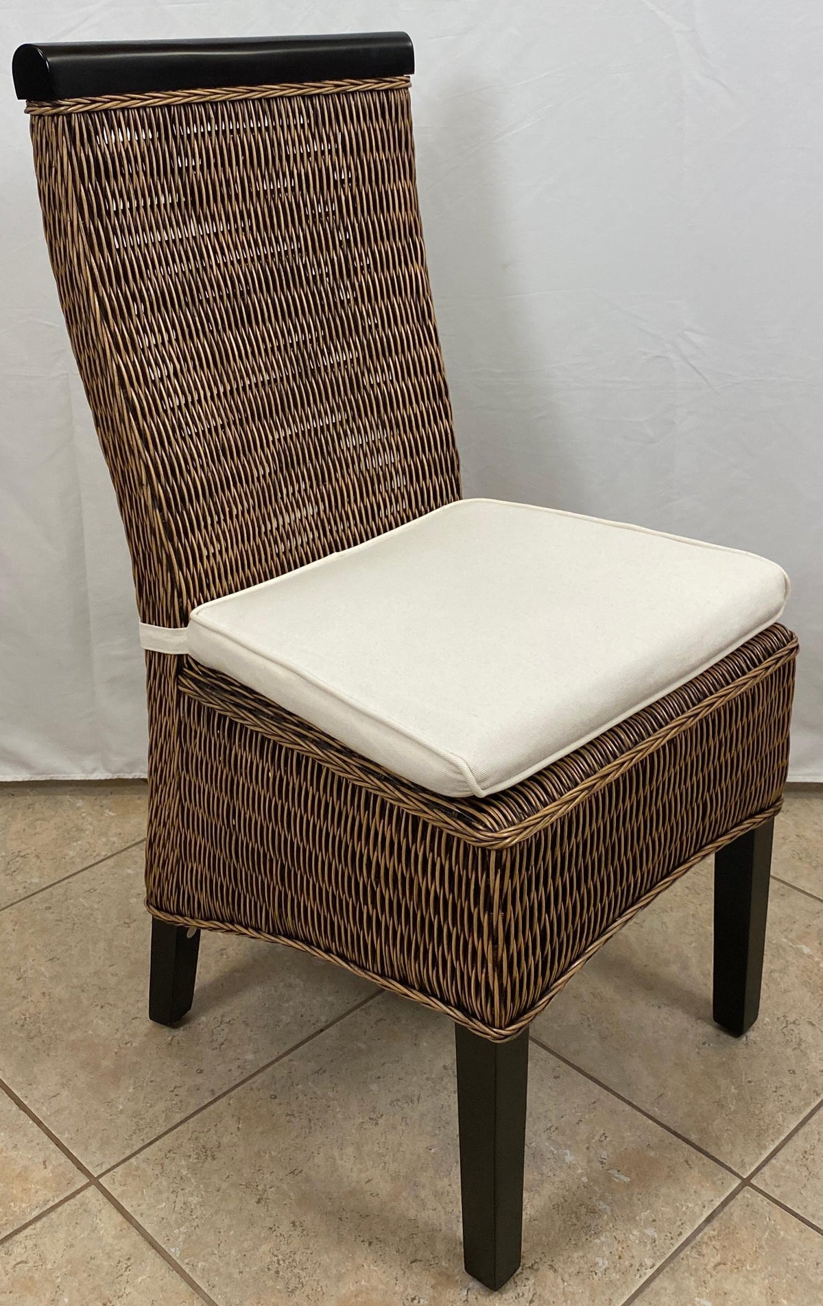 Rattan Patio Furniture Set, Glass Top Table and 5 Chair Set, Wicker Dining Set — detail 6