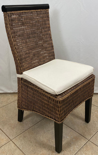 Rattan Patio Furniture Set, Glass Top Table and 5 Chair Set, Wicker Dining Set — detail 6