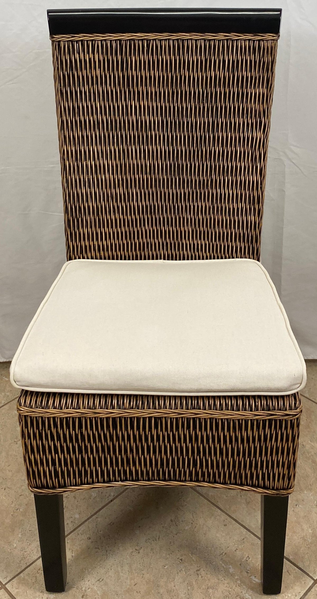 Rattan Patio Furniture Set, Glass Top Table and 5 Chair Set, Wicker Dining Set — detail 7