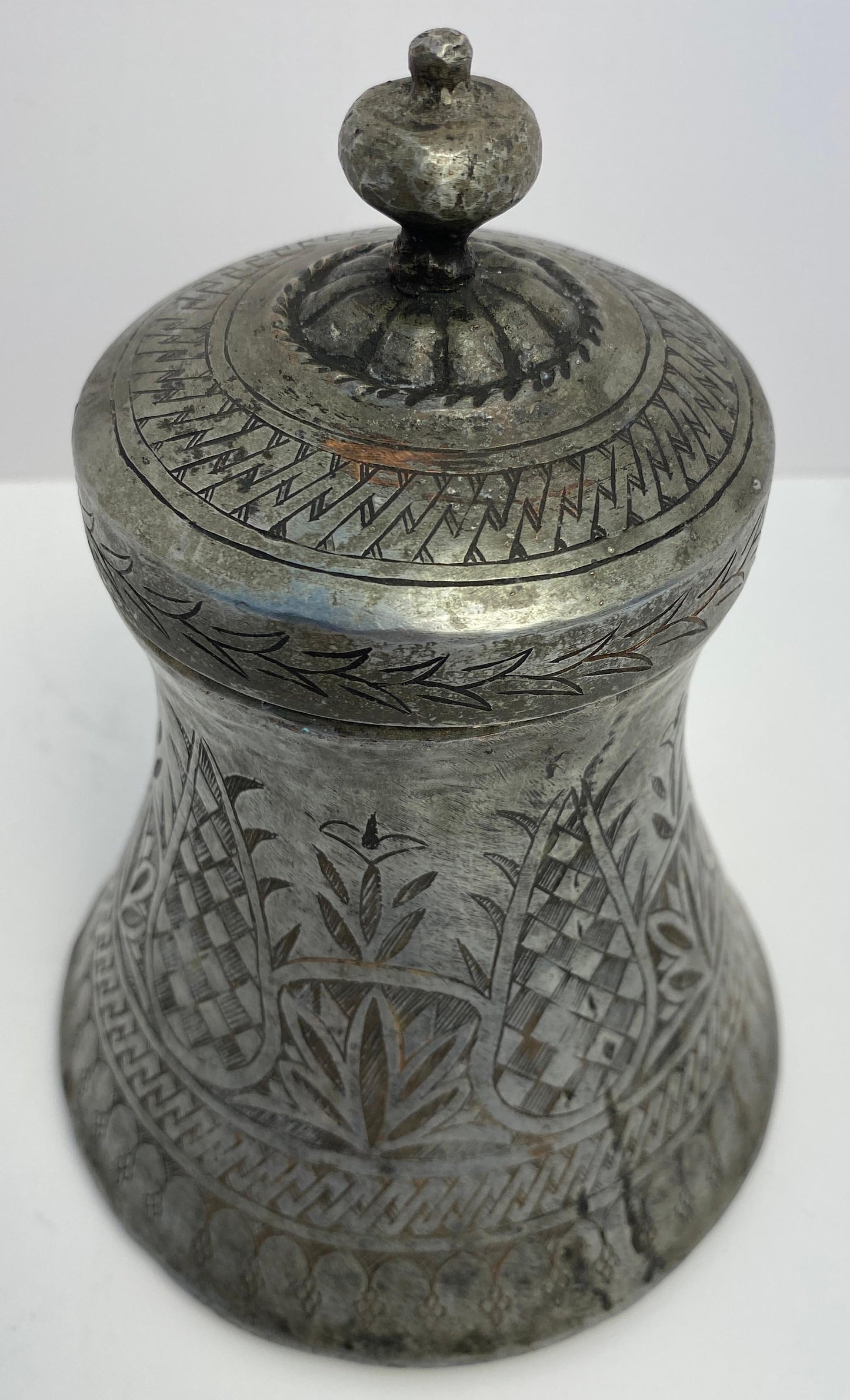 Antique Moorish Hand-Etched Wedding Vessel or Urn — detail 6