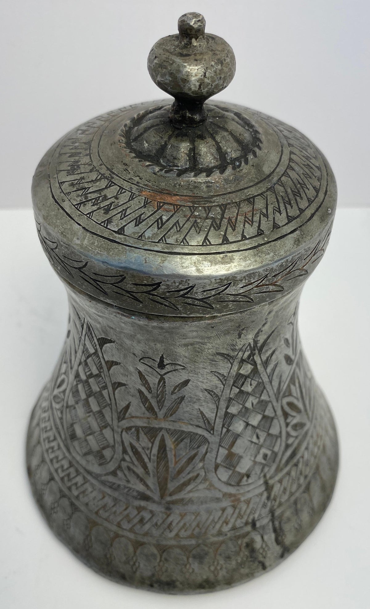 Antique Moorish Hand-Etched Wedding Vessel or Urn — detail 6