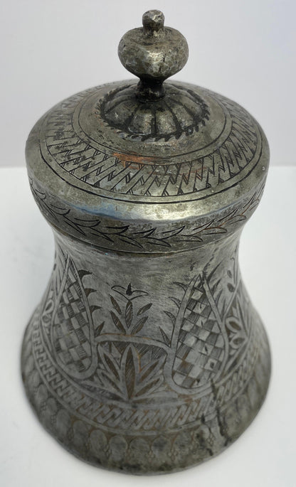 Antique Moorish Hand-Etched Wedding Vessel or Urn — detail 6