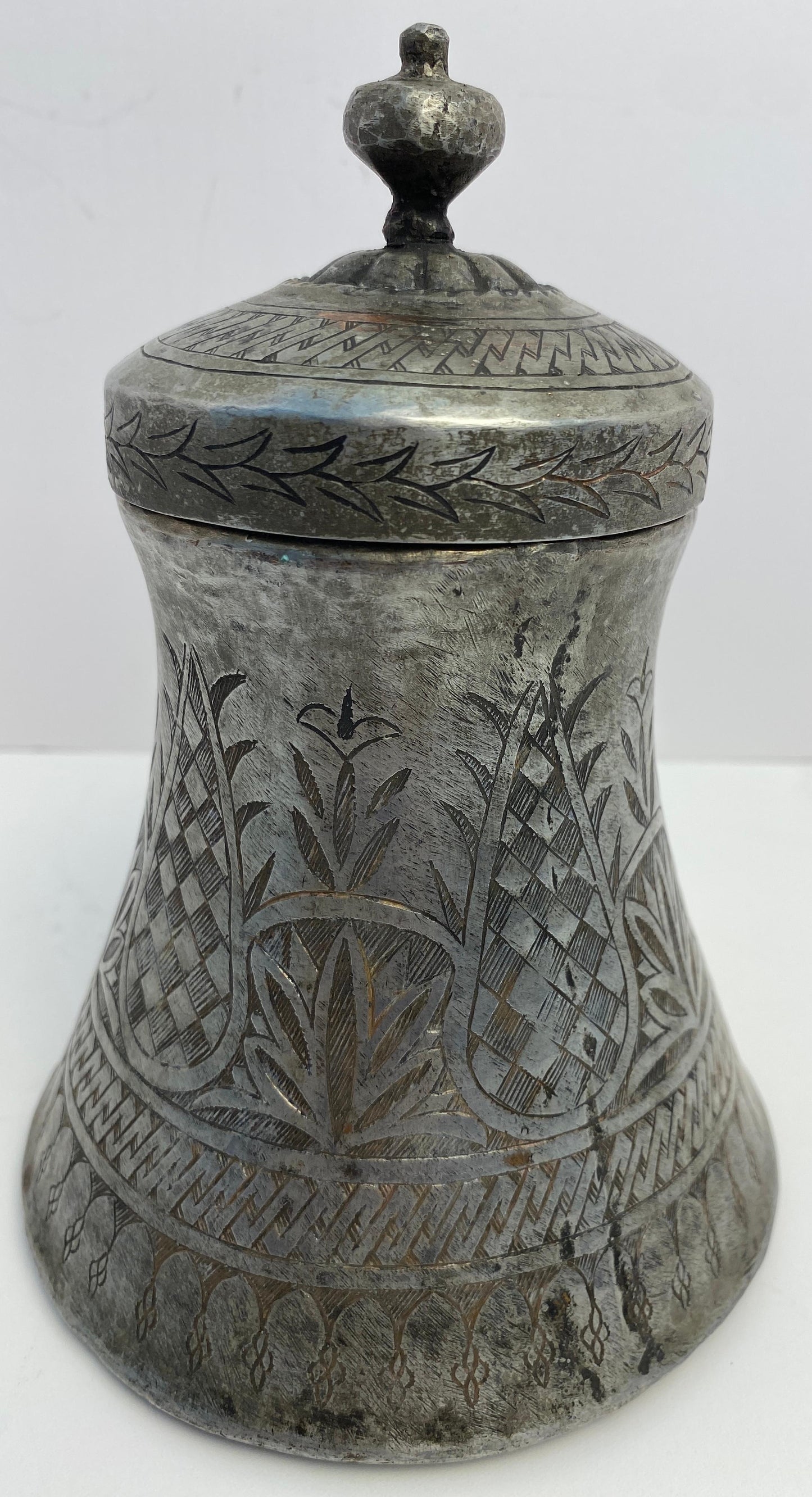 Antique Moorish Hand-Etched Wedding Vessel or Urn — detail 7