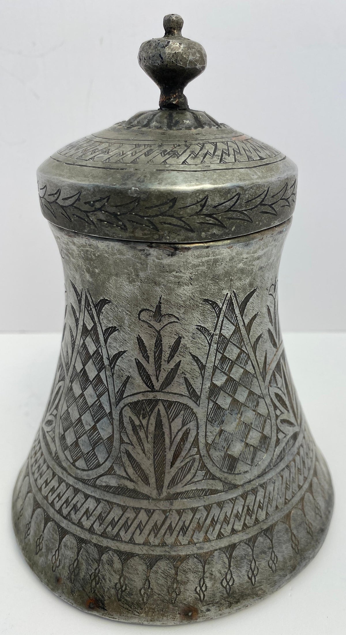 Antique Moorish Hand-Etched Wedding Vessel or Urn — detail 8