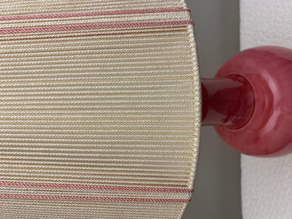 French Ceramic and Lucite Table Lamp Pink and Clear Base — detail 7