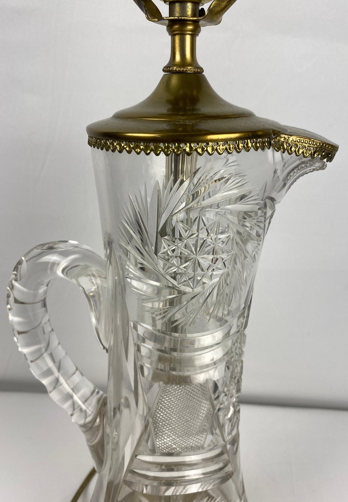 Waterford Style Crystal Table Lamp — detail 2
