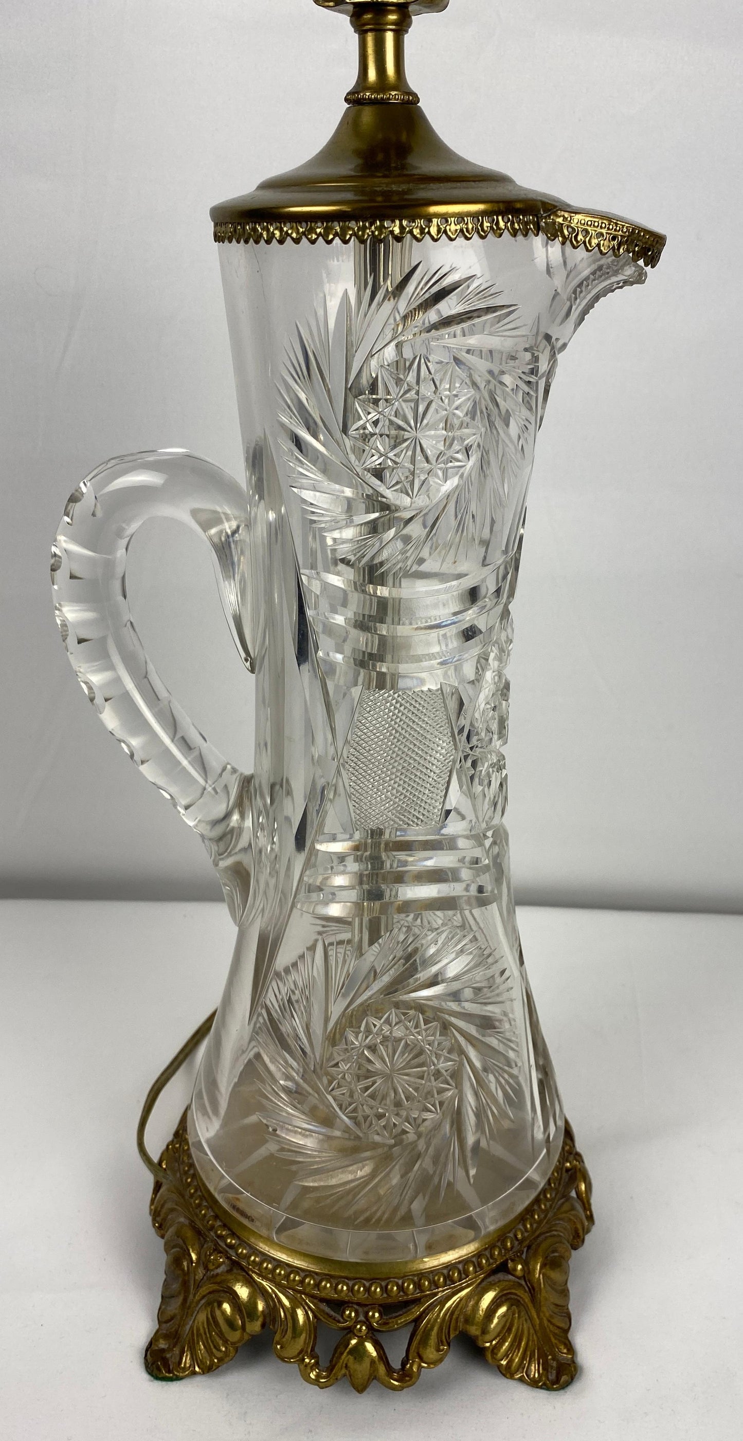 Waterford Style Crystal Table Lamp — detail 3