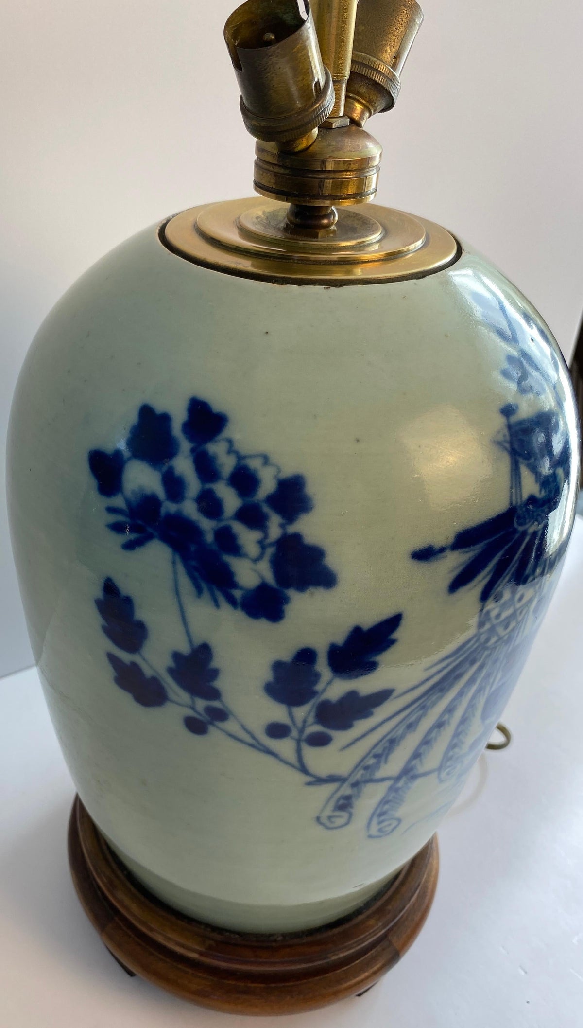 Blue and White French Porcelain Table Lamp — detail 4