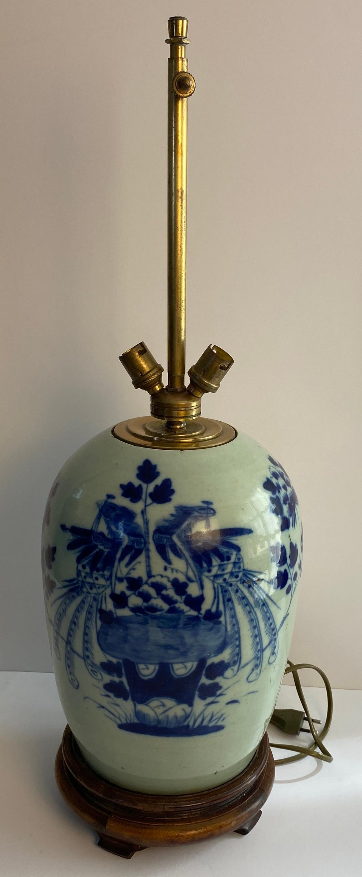 Blue and White French Porcelain Table Lamp — detail 2