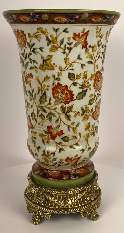 19th Century Crackled Porcelain Vase Mounted on Bronze, dated 1896 — detail 12