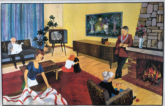1960s School Poster by Oge-Hachette, The Beach and The Living Room — detail 2