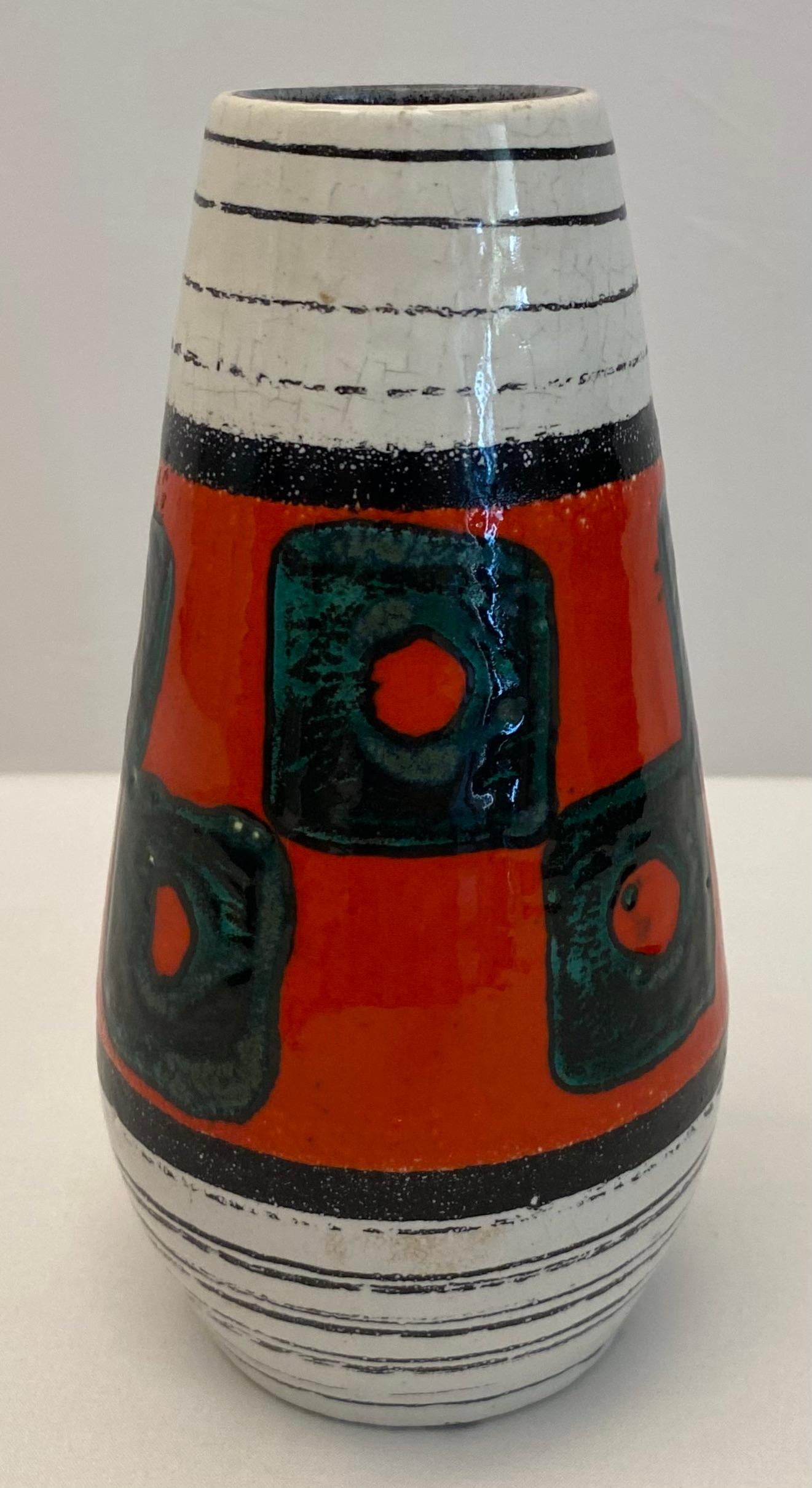 Small West Germany Ceramic Vase, Vintage Mid-Century Art Pottery — detail 7