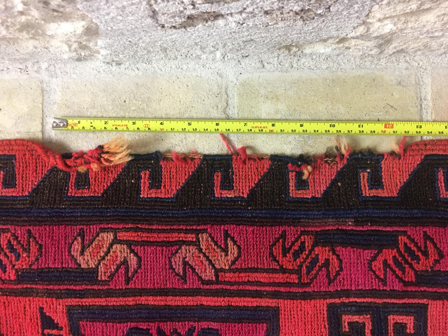 Large Traditional Hand Knotted Tribal Wool Rug, circa 1920 — detail 10