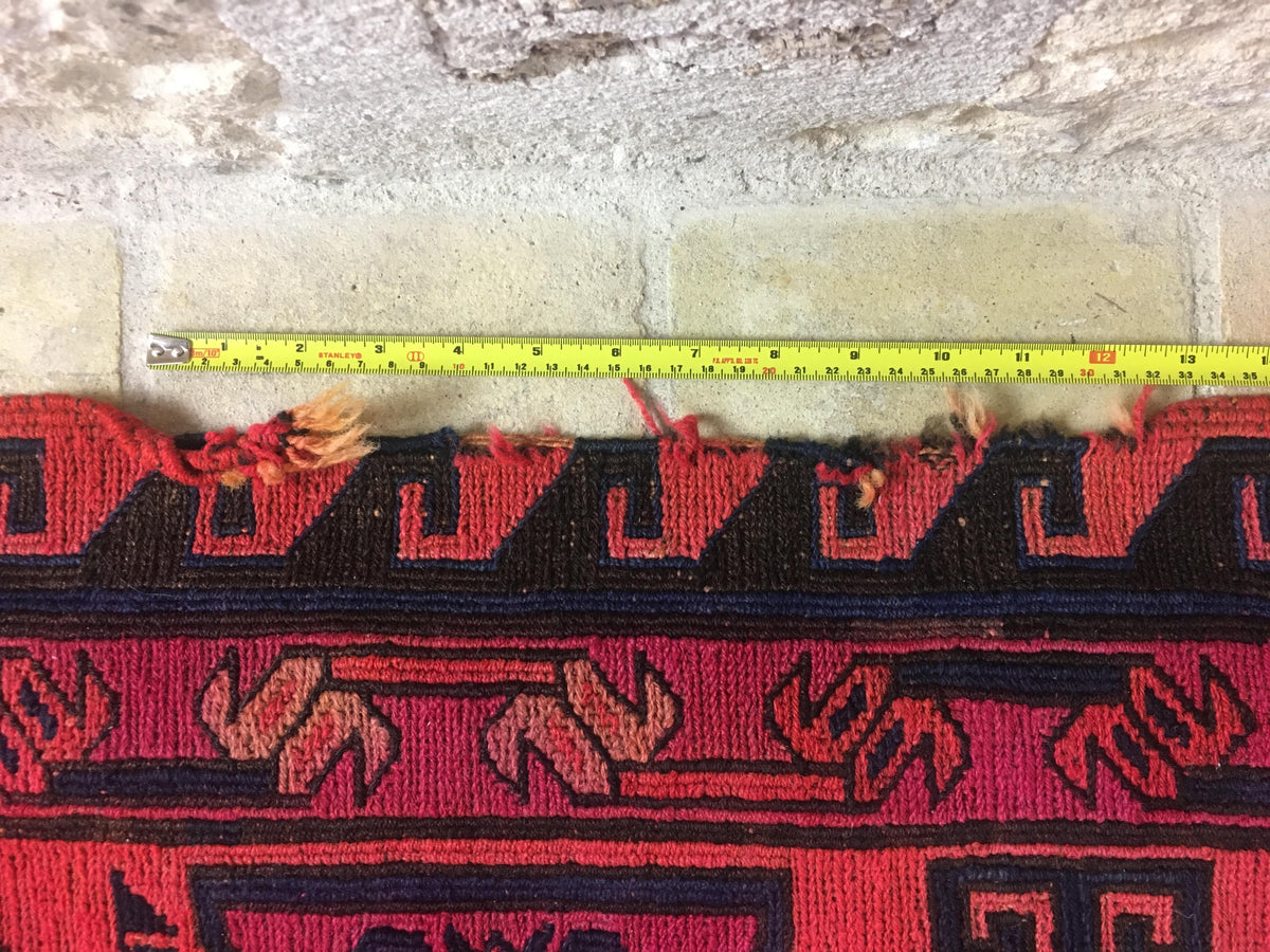Large Traditional Hand Knotted Tribal Wool Rug, circa 1920 — detail 10