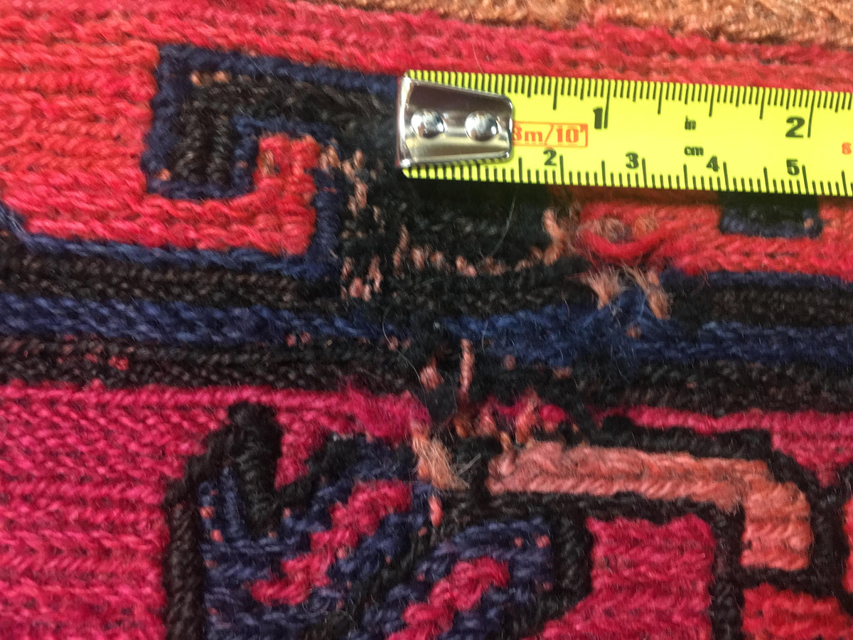 Large Traditional Hand Knotted Tribal Wool Rug, circa 1920 — detail 11
