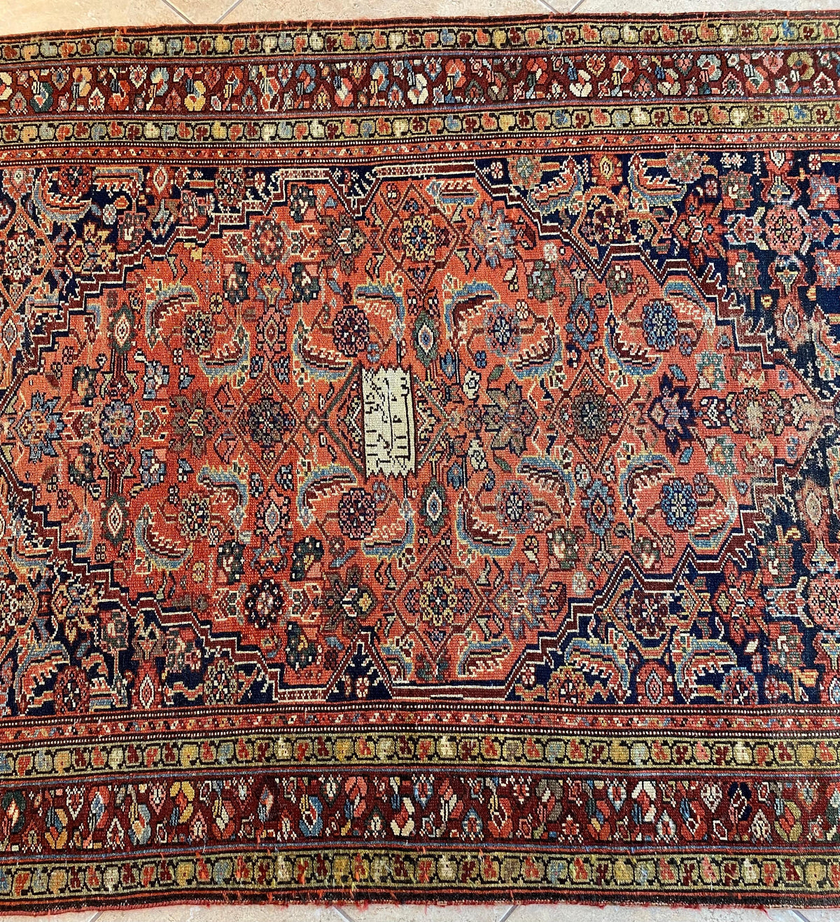 Handwoven Antique Runner Rug, Long Traditional Oriental Wool Rug — detail 12