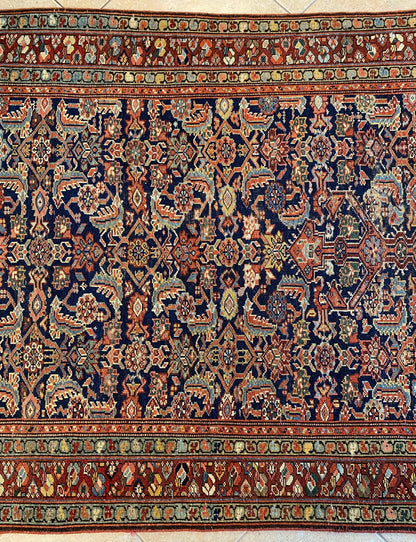 Handwoven Antique Runner Rug, Long Traditional Oriental Wool Rug — detail 15