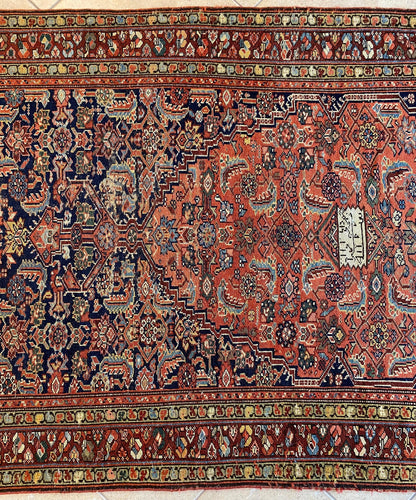 Handwoven Antique Runner Rug, Long Traditional Oriental Wool Rug — detail 2