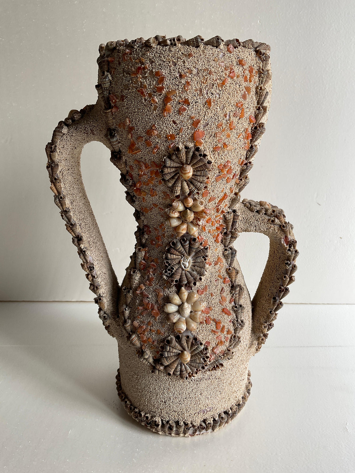French Mid-Century Vase, A Composition of Sandstone and Glass — detail 3