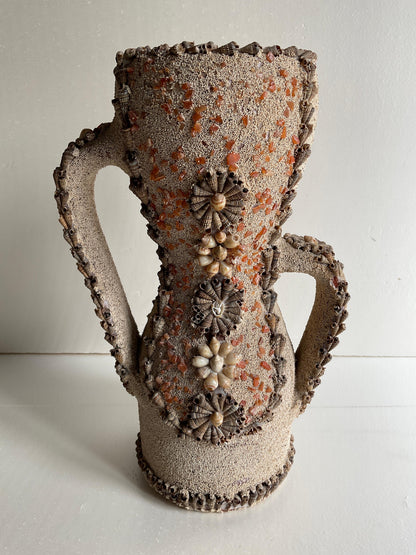 French Mid-Century Vase, A Composition of Sandstone and Glass — detail 3