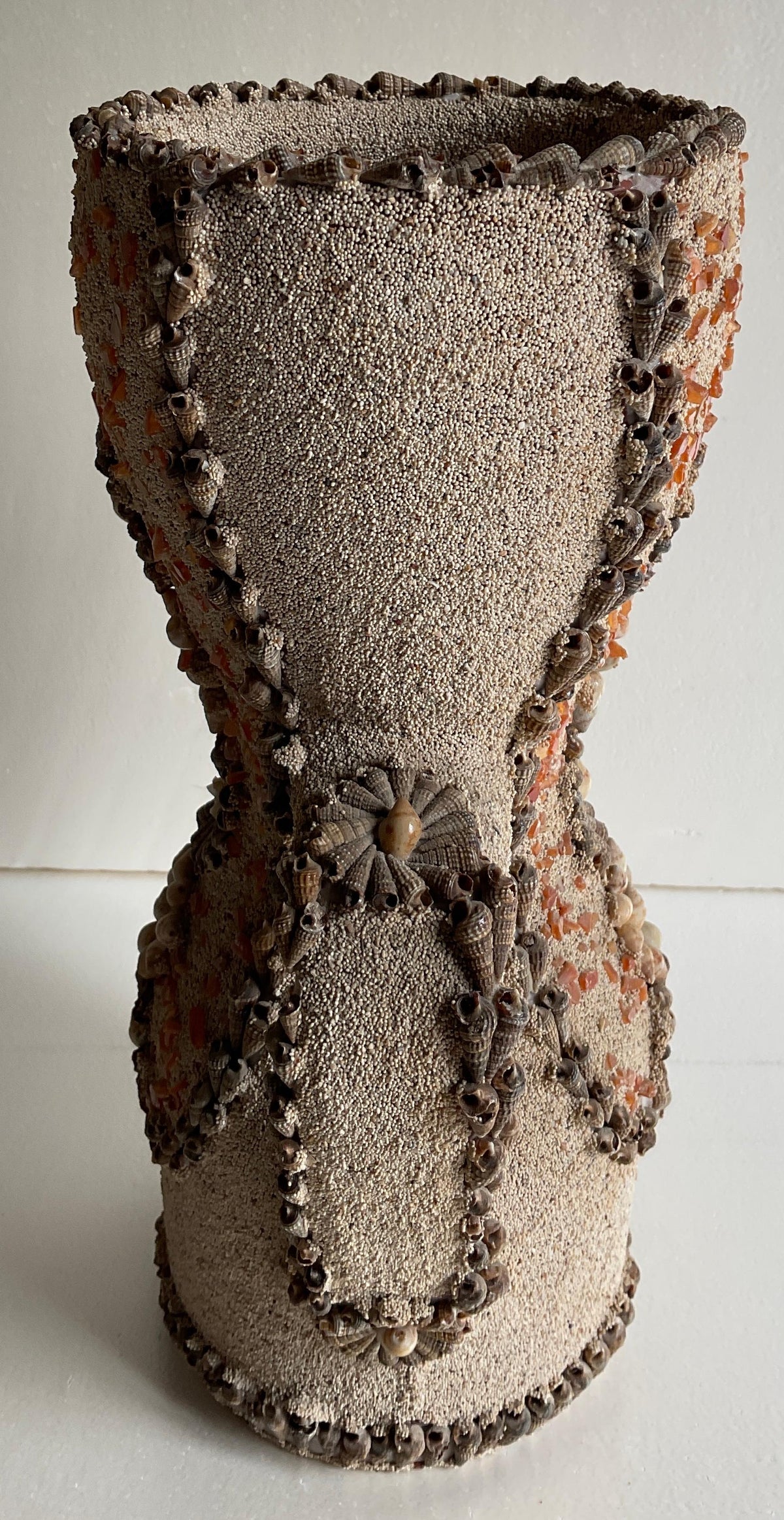 French Mid-Century Vase, A Composition of Sandstone and Glass — detail 5