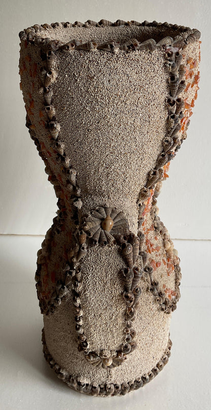 French Mid-Century Vase, A Composition of Sandstone and Glass — detail 5