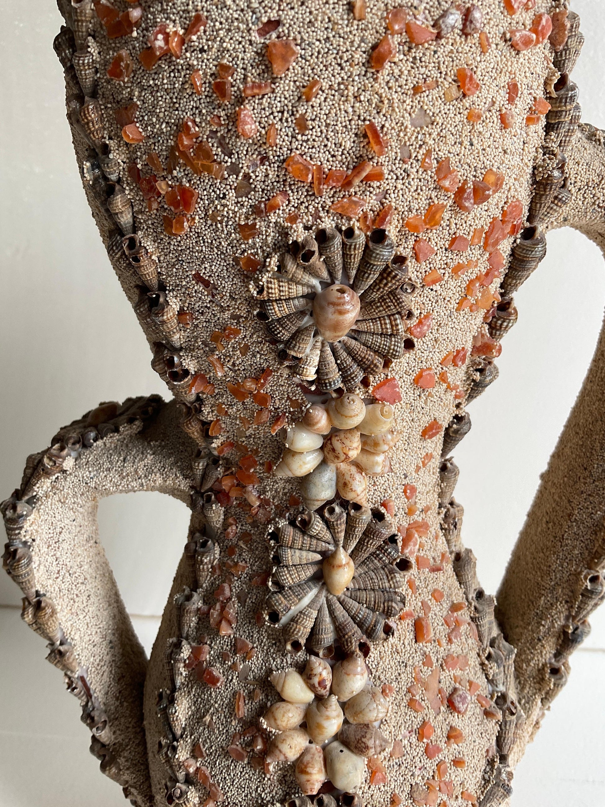 French Mid-Century Vase, A Composition of Sandstone and Glass — detail 2