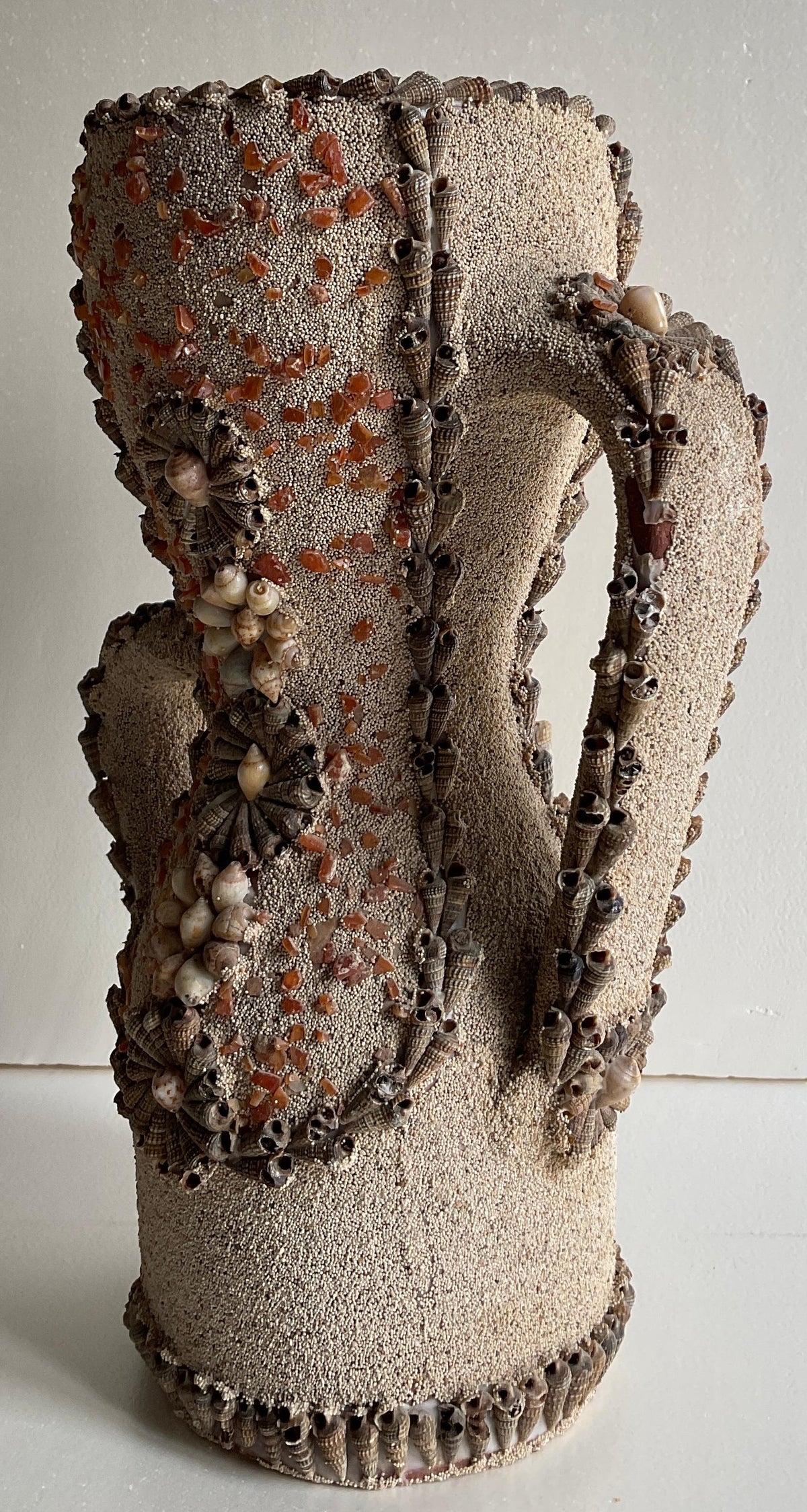 French Mid-Century Vase, A Composition of Sandstone and Glass — detail 4