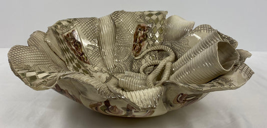 Large Sculpted Ceramic Bowl by Gail Markiewicz — detail 2