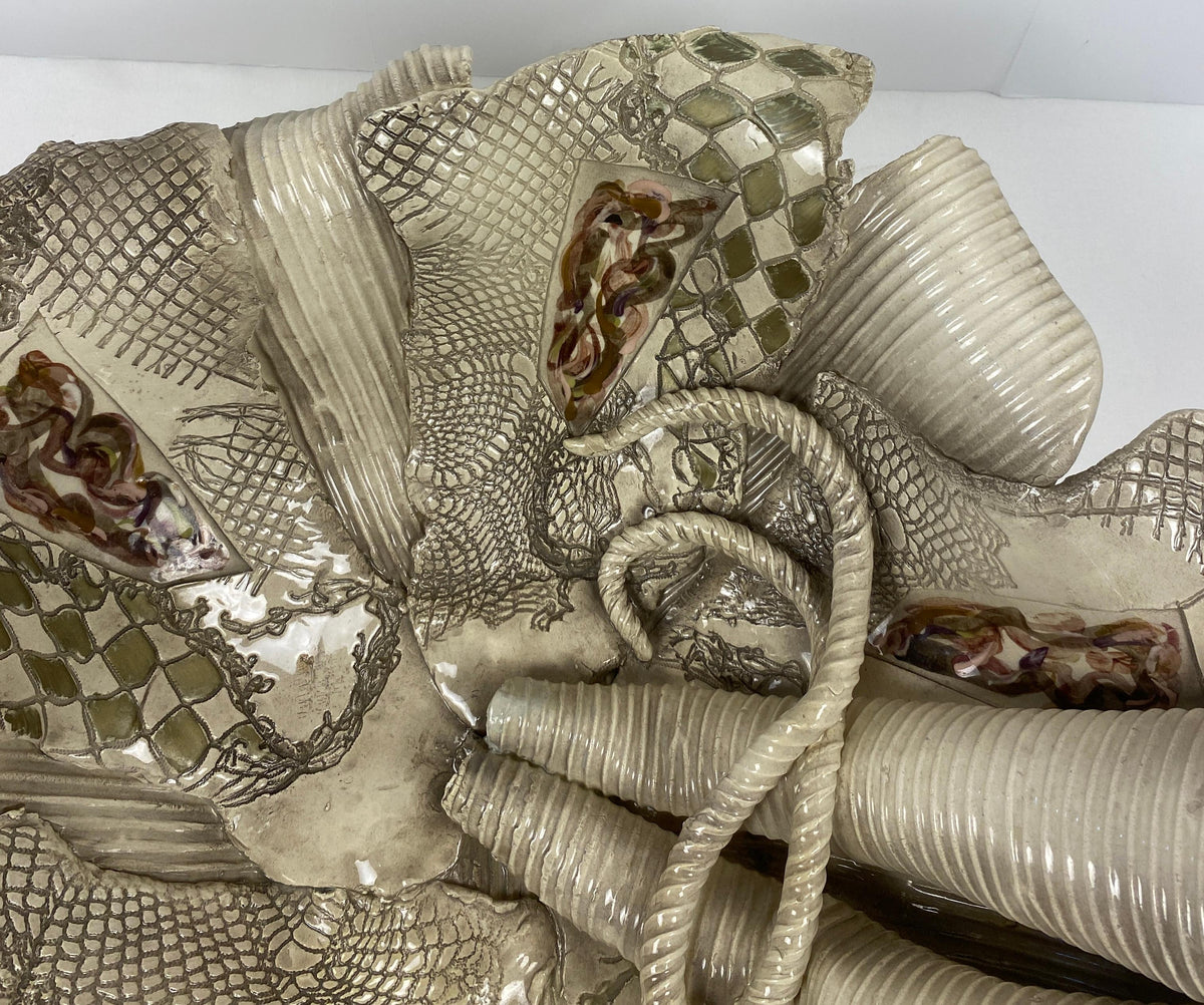 Large Sculpted Ceramic Bowl by Gail Markiewicz — detail 9